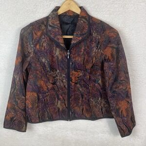 Women's Tapestry Blazer Jacket Reversible Zip‎ Vintage Goth Witchy